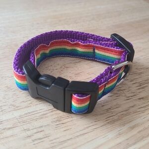 NWOT Rainbow Dog Collar Nylon LGBTQ XS